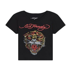 Tiger Head Rhinestone Baby Tee
