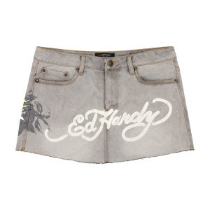 Fun Dagger Denim Mini Skirt